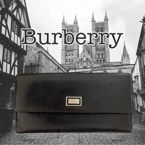 Burberry London Trifold Black Leather Long Wallet 😍🤩 Authenticated